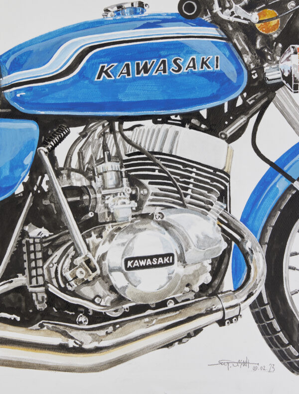 750 KAWASAKI H2 BLEUE Mach IV  1972
